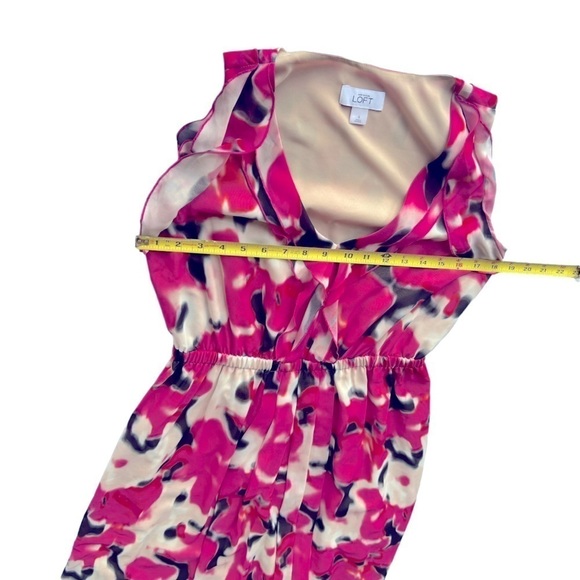 Ann Taylor (LOFT) Pink Floral Print Dress Size 4 - Picture 6 of 10